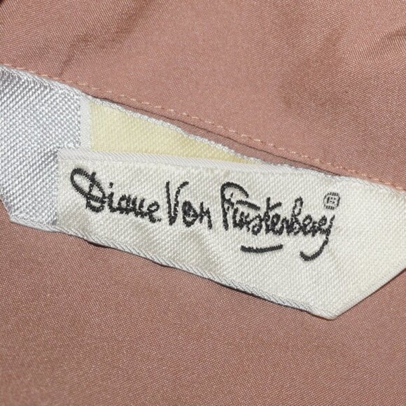 Vintage 80s DVF Diane Von Furstenberg Mauve Button Down Safari Blouse Top - Picture 5 of 8